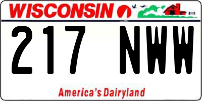 WI license plate 217NWW