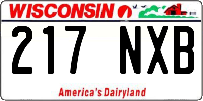WI license plate 217NXB