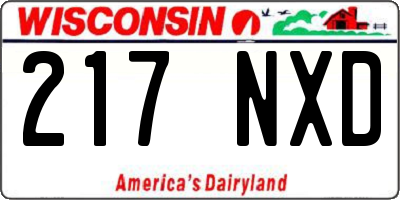 WI license plate 217NXD