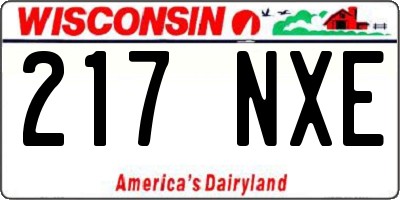 WI license plate 217NXE