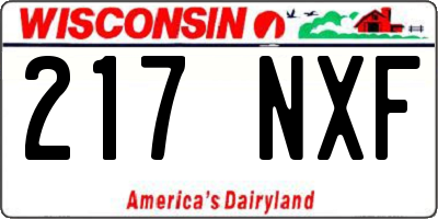 WI license plate 217NXF