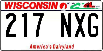 WI license plate 217NXG