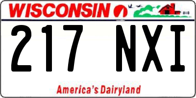 WI license plate 217NXI