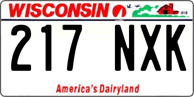WI license plate 217NXK