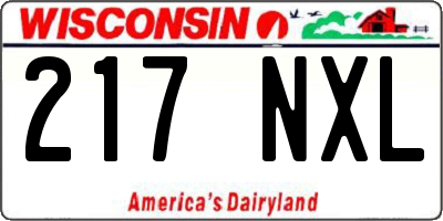 WI license plate 217NXL