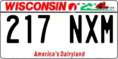 WI license plate 217NXM