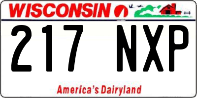 WI license plate 217NXP