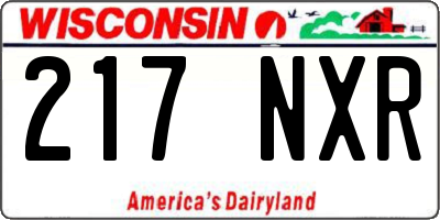 WI license plate 217NXR
