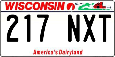 WI license plate 217NXT