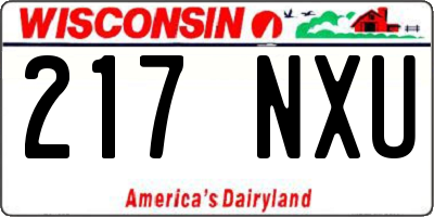 WI license plate 217NXU