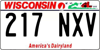 WI license plate 217NXV
