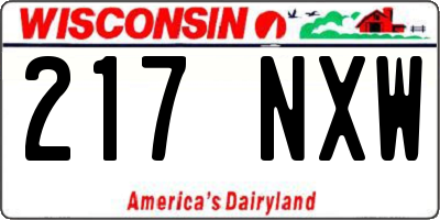 WI license plate 217NXW