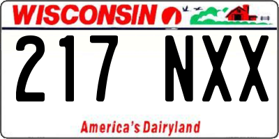 WI license plate 217NXX