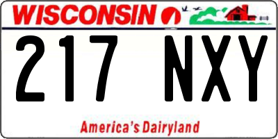 WI license plate 217NXY