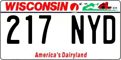 WI license plate 217NYD
