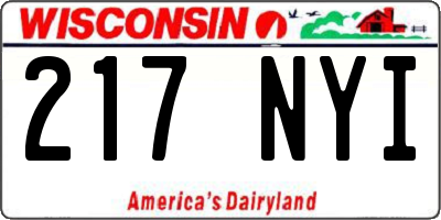 WI license plate 217NYI