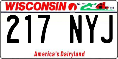 WI license plate 217NYJ