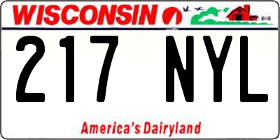 WI license plate 217NYL