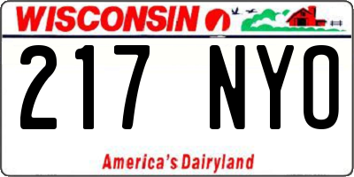 WI license plate 217NYO