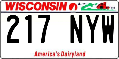WI license plate 217NYW