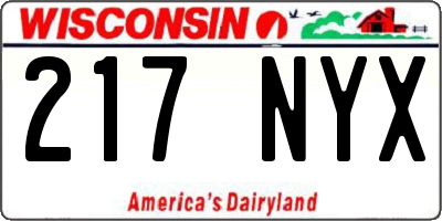 WI license plate 217NYX