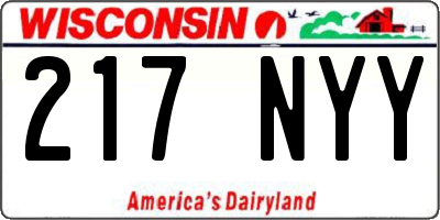 WI license plate 217NYY