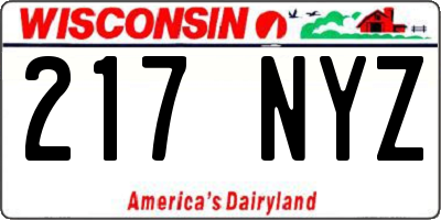 WI license plate 217NYZ
