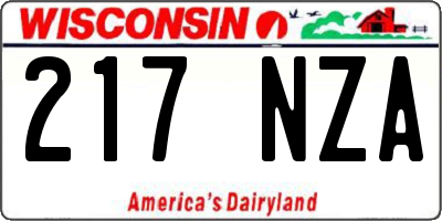 WI license plate 217NZA