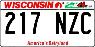 WI license plate 217NZC