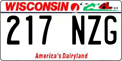 WI license plate 217NZG
