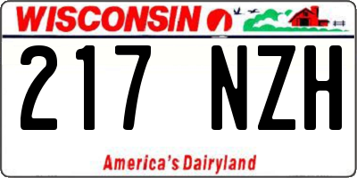 WI license plate 217NZH