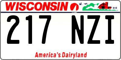 WI license plate 217NZI