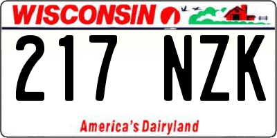WI license plate 217NZK