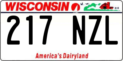 WI license plate 217NZL
