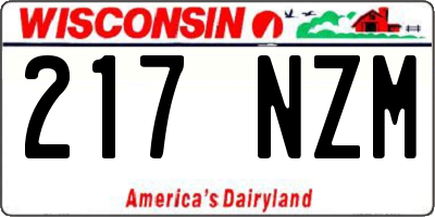 WI license plate 217NZM