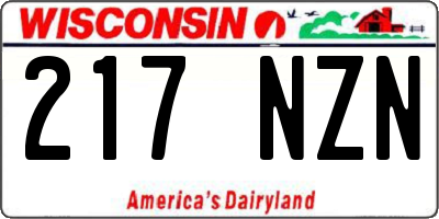 WI license plate 217NZN
