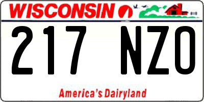 WI license plate 217NZO