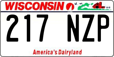 WI license plate 217NZP