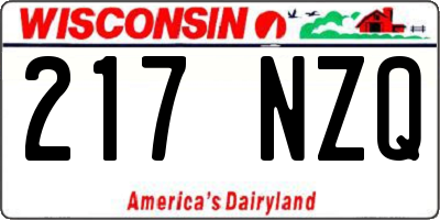 WI license plate 217NZQ