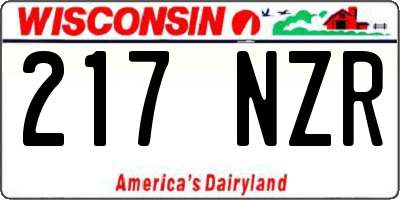 WI license plate 217NZR