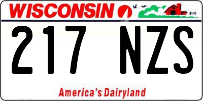 WI license plate 217NZS
