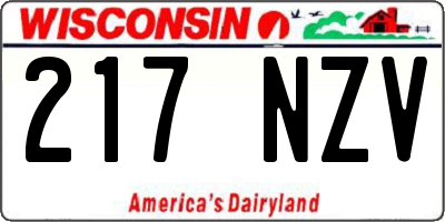 WI license plate 217NZV