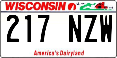 WI license plate 217NZW