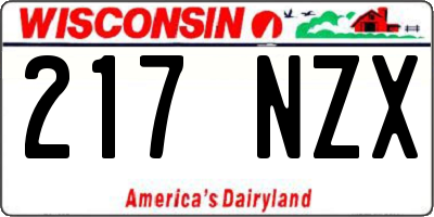WI license plate 217NZX