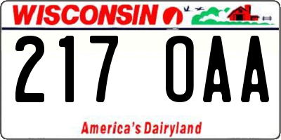 WI license plate 217OAA