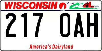 WI license plate 217OAH