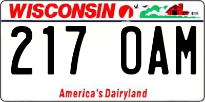 WI license plate 217OAM