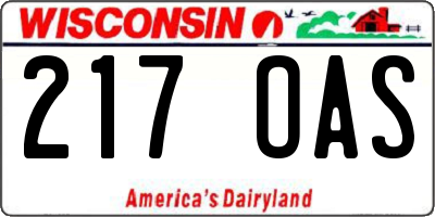 WI license plate 217OAS