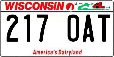 WI license plate 217OAT