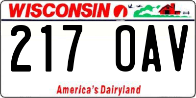 WI license plate 217OAV
